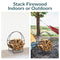 SUNNYDAZE 24-INCH OUTDOOR FIREWOOD RACK STEEL FIREPLACE WOOD HOLDER - BLACK - Like New