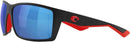 Costa Del Mar Men's Reefton Rectangular-RACE BLACK/GREY BLUE MIRRORED POLARIZED Like New