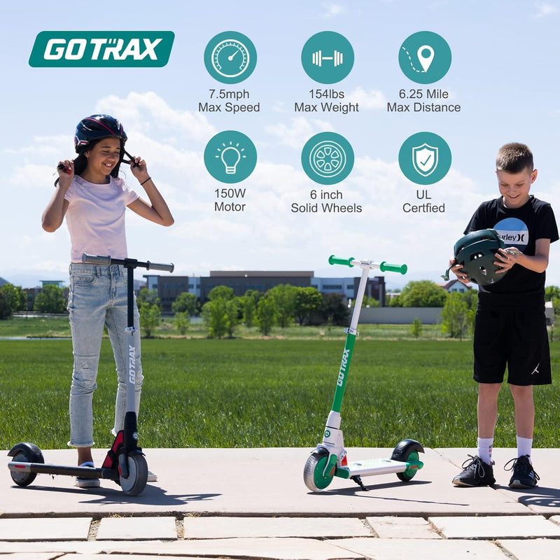 Gotrax GKS Lumios Electric Scooter, Up to 6.25Miles, 7.5Mph, 6" - Scratch & Dent