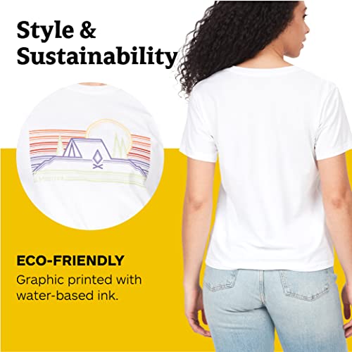 MARMOT WOMEN'S LOGO T-SHIRTS - SIZE: WOMEN L/G - BIVOUAC WHITE/PURPLE - Brand New