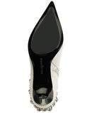 KARL LAGERFELD PARIS WOMEN'S SAMRA EMBELLISHED BOOTIES-SIZE 8.5 M (W39) WHITE - Brand New