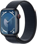 APPLE WATCH 9 GPS CELLULAR 45MM MIDNIGHT ALUMINUM CASE MIDNIGHT SPORT LOOP - Like New