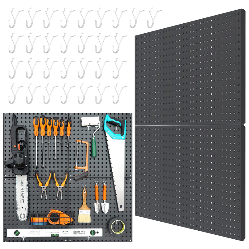 HUHOLE PEG BOARD, 32" X 32", PEGBOARD WALL ORGANIZER, PEGBOARD WALL - BLACK - Like New