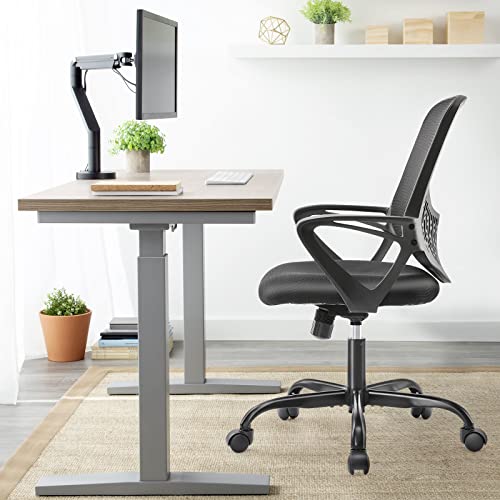 JHK DESK COMPUTER CHAIR WITH WHEELS ERGONOMIC HOME OFFICE CHAIR LUMBAR - BLACK - Like New