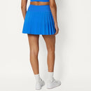 AMAZON ESSENTIALS WOMEN PERFORMANCE STRETCH PLEATED SKORT POCKETS BLUE M - Brand New