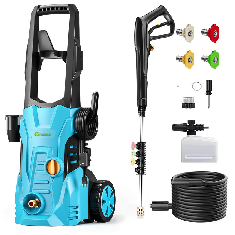 GREENER Electric Pressure Washer 4800 PSI, 4 Quick Nozzles, - Scratch & Dent