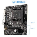 MSI GAMING MOTHERBOARD AM4 DDR4 PCIE 3.0 SATA 6GB/S M.2 A520M-APRO - BLACK - Like New