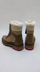 Sorel Lennox Lace Cozy Stkd Waterproof Boots Size: 7 - Velvet Tan/Warp Red - Like New