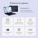 ASUS VIVOBOOK 16” WUXGA 60Hz Snapdragon X Qualcom Adreno 16GB 512GB - QUIET BLUE - Like New