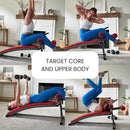 Finer Form Gym-Quality Sit Up Bench Reverse Crunch Handle FF-TB011373 - Red - Like New