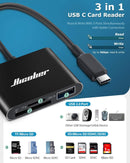 Hicober UCN3298 USB Type-C 3-In-1 SD And Micro SD Card Reader - Black - Like New