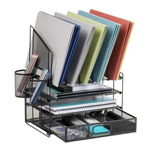 Office Depot Mesh Desk Organizer Vertical Storage Pen Holders 7700865 - Black - Like New