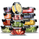 EATEX 24PC GLASS FOOD STORAGE CONTAINERS, 12 LIDS EACH, JET BLACK - Like New