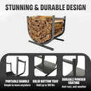 Idzo 17" Decorative Heavy Duty Firewood Storage Log Rack B0C9T69G2W - Black - Brand New