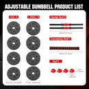 Adjustable Dumbbell Set 22lbs 3 in1 Dumbbells Set Used as Barbell B0FQBXLHH4 - Brand New