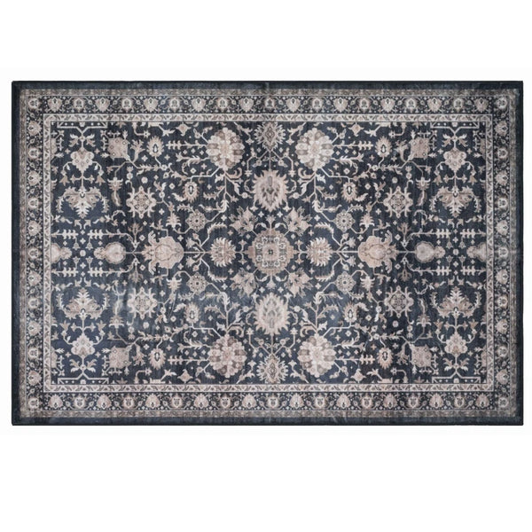 BIBB HOME WASHABLE FLANNEL PRINTED AREA RUG LATEX SIZE 3X5 - GEOMETRIC STRIDE - Brand New