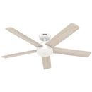 HUNTER ANVIK 52” INDOOR/OUTDOOR CEILING FAN WITH REMOTE - FRENCH WHITE - Like New