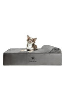 NOAH & PAW Medium Dog Bed Orthopedic Memory Foam Cooling Gel 28"23"x7.5" - Grey - Brand New