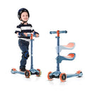 LASCOOTA 2-IN-1 KIDS KICK SCOOTER, REMOVABLE SEAT, 3 LED LIGHTED WHEELS - Like New