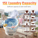 VUHIGIB PORTABLE WASHING MACHINE 15L COLLAPSIBLE MINI WASHER 3 MODES - GRAY - Like New