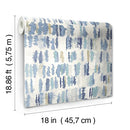 RoomMates Blue Watercolor Fountain Peel and Stick Wallpaper - Brand New