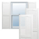 EKENA MILLWORK LIFETIME VINYL TOP CENTER MULLION OPEN LOUVER SHUTTERS - WHITE - Like New
