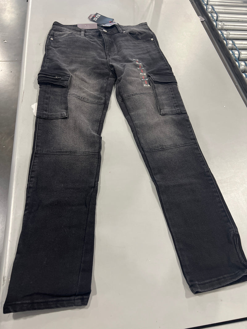 BLU ICE 4 WAY STRETCH FLEX JEANS SLIM FIT - SIZE: MEN 30/30 - JET BLACK WASH - Brand New