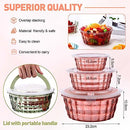 Lallisa 9 Pieces Salad Bowls with Lids Set Plastic Salad Mixing Lunch Container - Brand New
