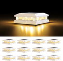 GENERIC 12-PACK SOLAR POST CAP LIGHTS OUTDOOR WATERPROOF SOLAR POWERED - WHITE - Like New