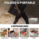 ICECO Charcoal Grill Accessories Portable BBQ Stainless Steel Folded - Silver - Brand New