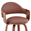 ARMEN LIVING 26" DAXTON COUNTER HEIGHT BARSTOOL BROWN FAUX LEATHER WALNUT - Like New