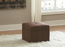 Ameriwood Home DHP Delaney Small Square Storage Orroman - Brown - Brand New