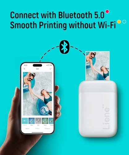 Liene 2x3” Photo Printer, Mini Instant Portable Color Mono Picture Printer - Like New