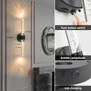 POVECTOLAY BATTERY-OPERATED WALL SCONCES 20" 3000K-6000K, 2PK, T078 - BLACK - Like New