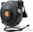 SuperHandy Retractable Extension Cord Reel 75' GUR059 - Black Like New