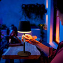 PHILLIPS HUE PHILIPS HUE GO SMART PORTABLE TABLE LAMP, 1 PACK 576454 - BLACK - Like New