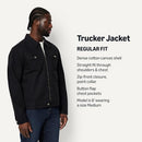 AEMN82404M26 AMAZON ESSENTIALS MEN CANVAS ZIP JACKET SIZE: XL - BLACK - Like New