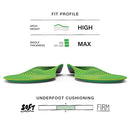 Superfeet RUN Comfort Carbon Fiber Orthotic Insoles High Arch Support - CITRON - Like New