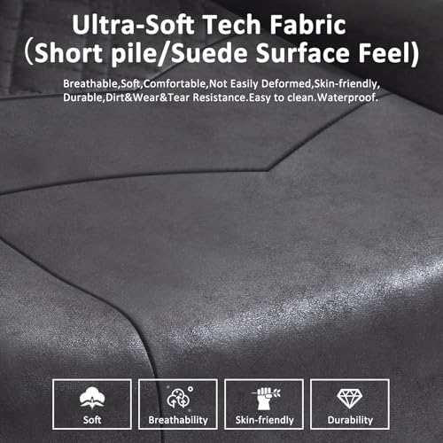 Darkecho Gaming Chair Fabric Cushion, Office Chair with Footrest US-J350 - Black - Like New
