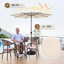 ABBA PATIO OUTDOOR 11-FT. CENTER POLE PATIO UMBRELLA W/ 8 RIBS, BEIGE - Brand New