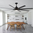 FINXIN Indoor Ceiling Fan Light Fixtures Black Remote LED 72 Ceiling Fans - Like New