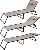 KingCamp Adjustable 4-Position Outdoor Chaise Lounge Chair Heavy Duty Camping - Brand New