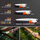 REXBETI FOLDING SAW HEAVY DUTY 11 INCH EXTRA LONG BLADE HAND SAW - ORANGE/BLACK - Like New