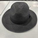LIVINGSTON FASHIONABLE WIDE BRIM STRAW PANAMA HAT MEN & WOMEN ONE SIZE - BLACK - Brand New