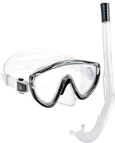 CRESSI JUNIOR MASK & SNORKEL KIT LIGHTWEIGHT AND COMFORTABLE DM460050 - BLACK - Like New