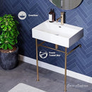 SWISS MADISON WELL SM-CS721, CLAIRE 24" SINK IN GLOSSY WHITE - WHITE/GOLD LEGS - Like New