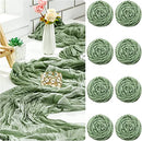Chaps & Co Cheesecloth Table Runner 120"×35" (Pack of 8, Sage Green) - Brand New