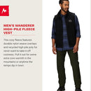 MARMOT MEN'S WANDERER HIGH PILE FLEECE VEST SMALL BLACK - Brand New