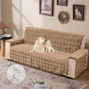 Snugglesinto Plush Shaggy Faux Fur Sofa Cover Water Resistant Light Gray-Bubble - Brand New
