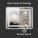 SNOWDOOL LED BATHROOM MIRROR, 24"X36" WITH FRONT AND BACKLIT, ANTI-FOG - WHITE - Like New